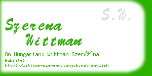szerena wittman business card